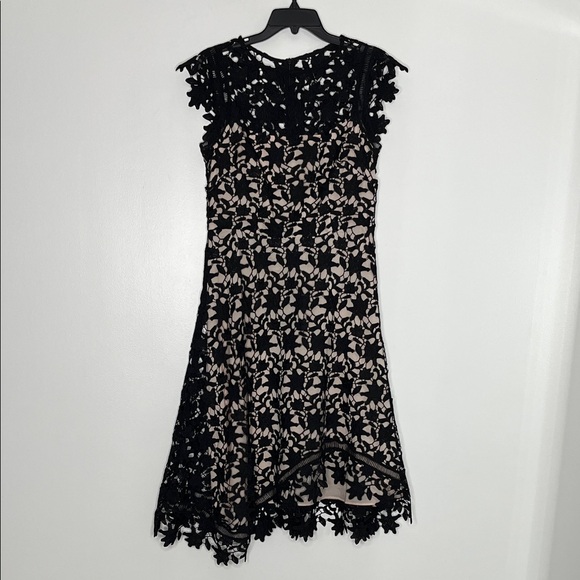ELIZA J Scalloped Embroidered Lace A Line Dress Sz 8 - Picture 1 of 9